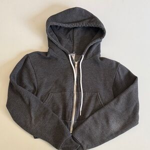 American Apparel Gray Zip-Up Cropped Hoodie Women’s Size S
